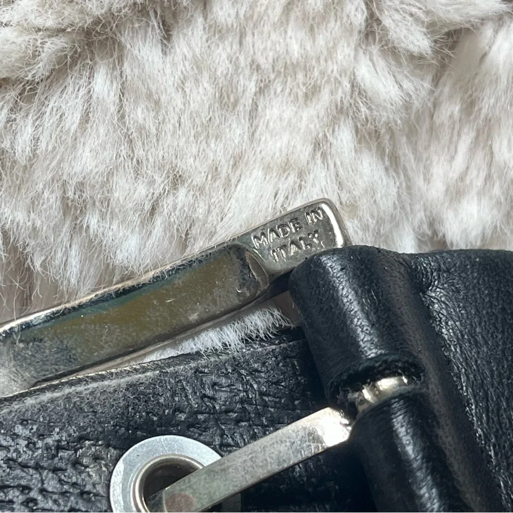 SUZI ROHER Waist Black Leather Oversized Belt